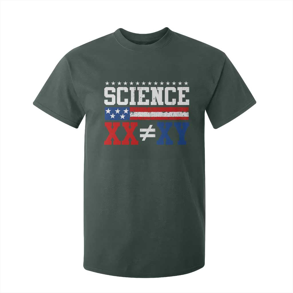 Science XX Is Not The Same As XY T Shirt For Kid Funny Scientist American Flag