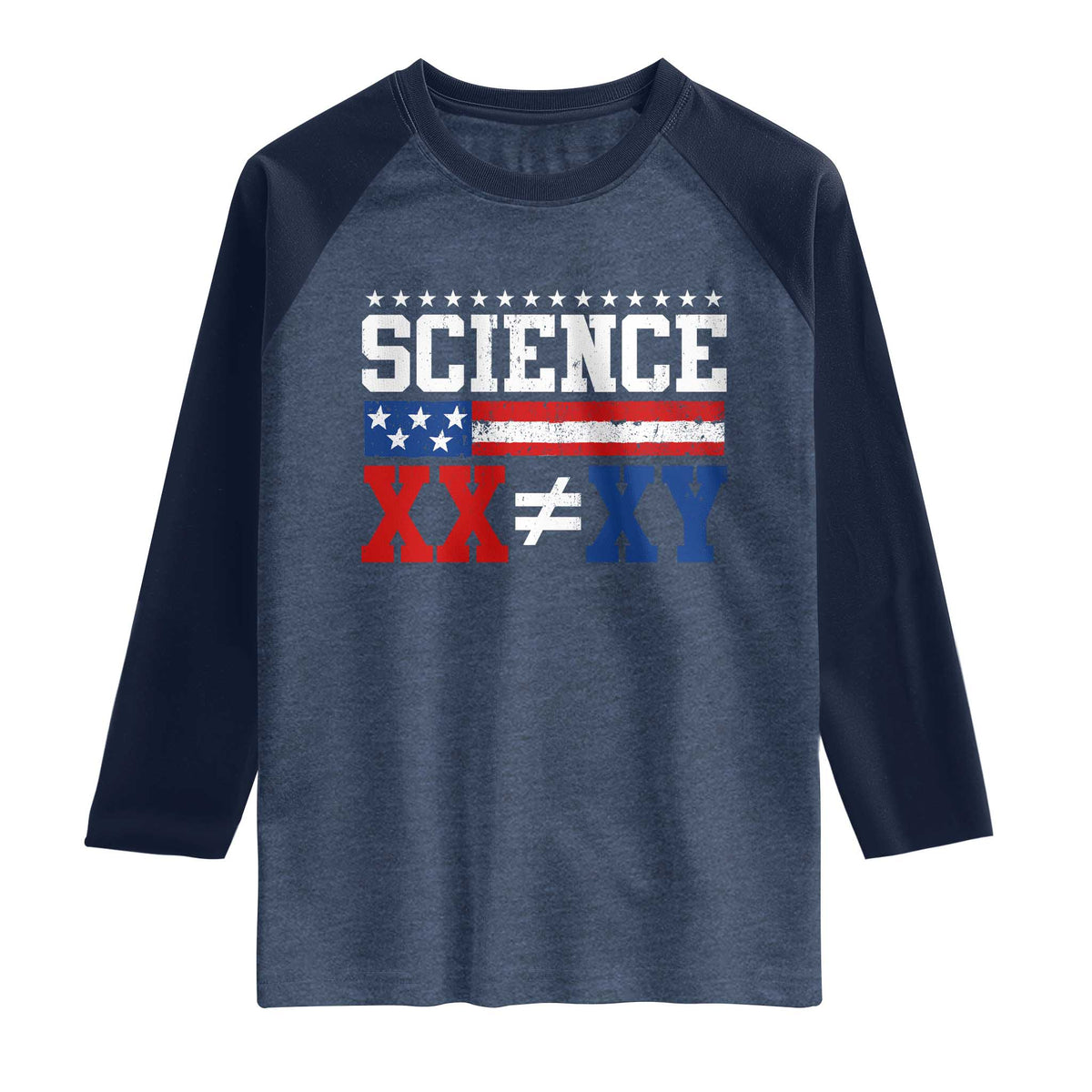 Science XX Is Not The Same As XY Raglan Shirt Funny Scientist American Flag