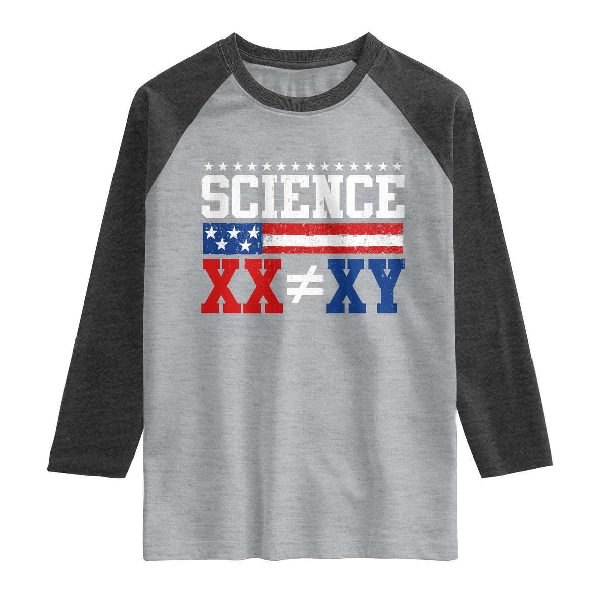 Science XX Is Not The Same As XY Raglan Shirt Funny Scientist American Flag