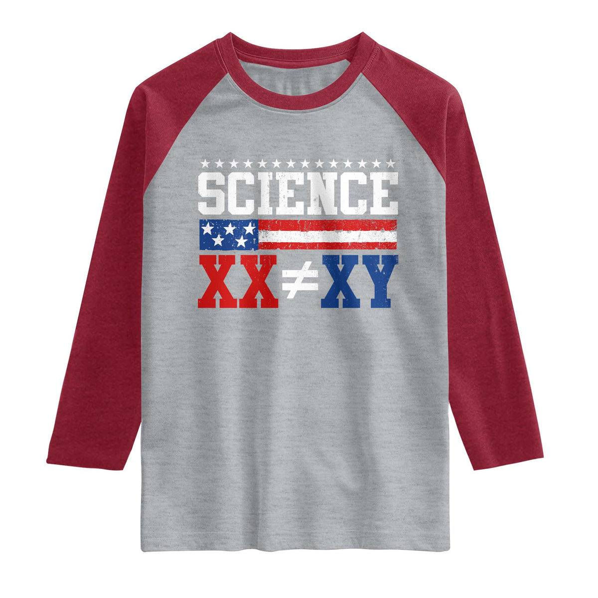 Science XX Is Not The Same As XY Raglan Shirt Funny Scientist American Flag