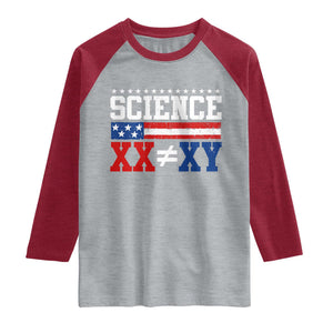 Science XX Is Not The Same As XY Raglan Shirt Funny Scientist American Flag