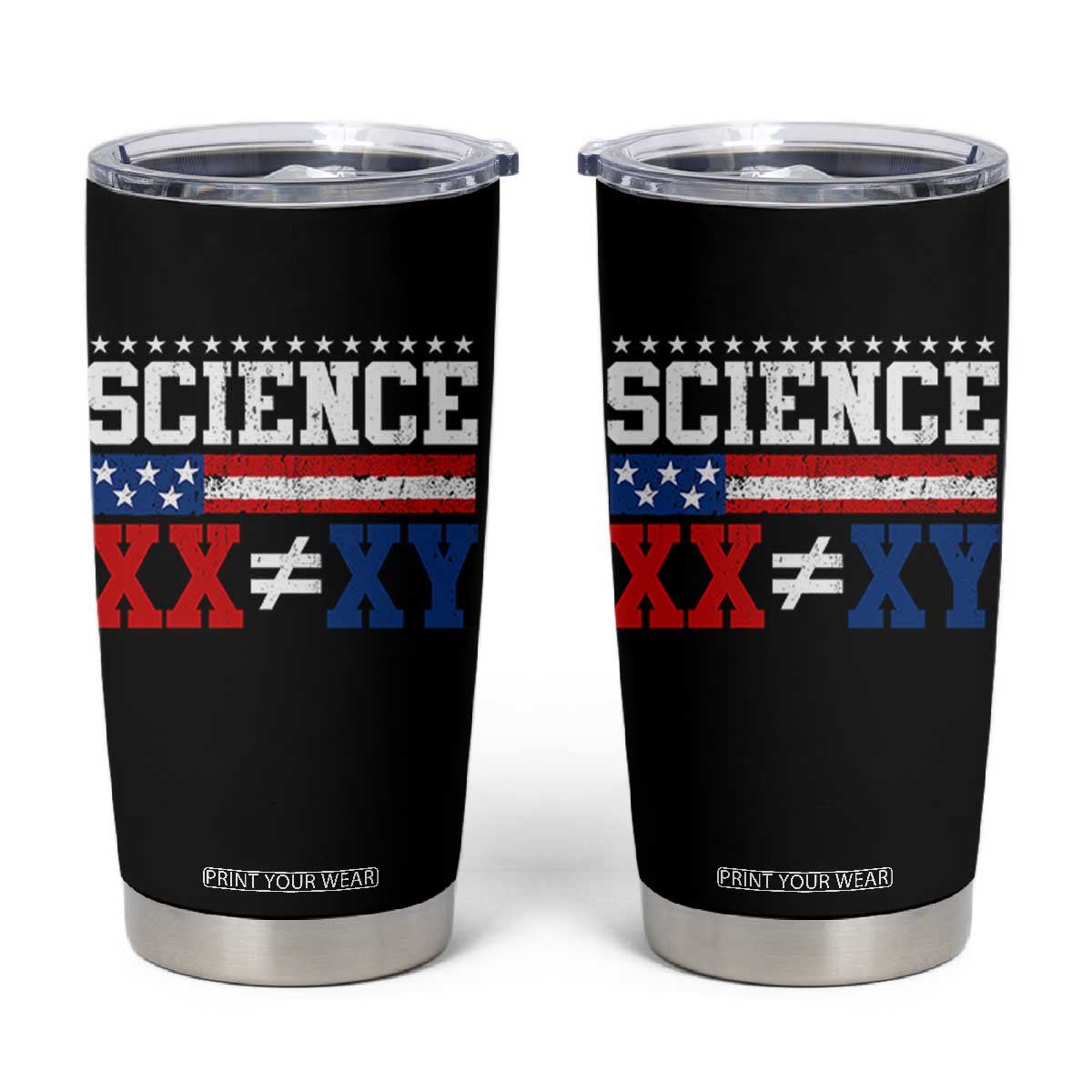 Science XX Is Not The Same As XY Tumbler Cup Funny Scientist American Flag