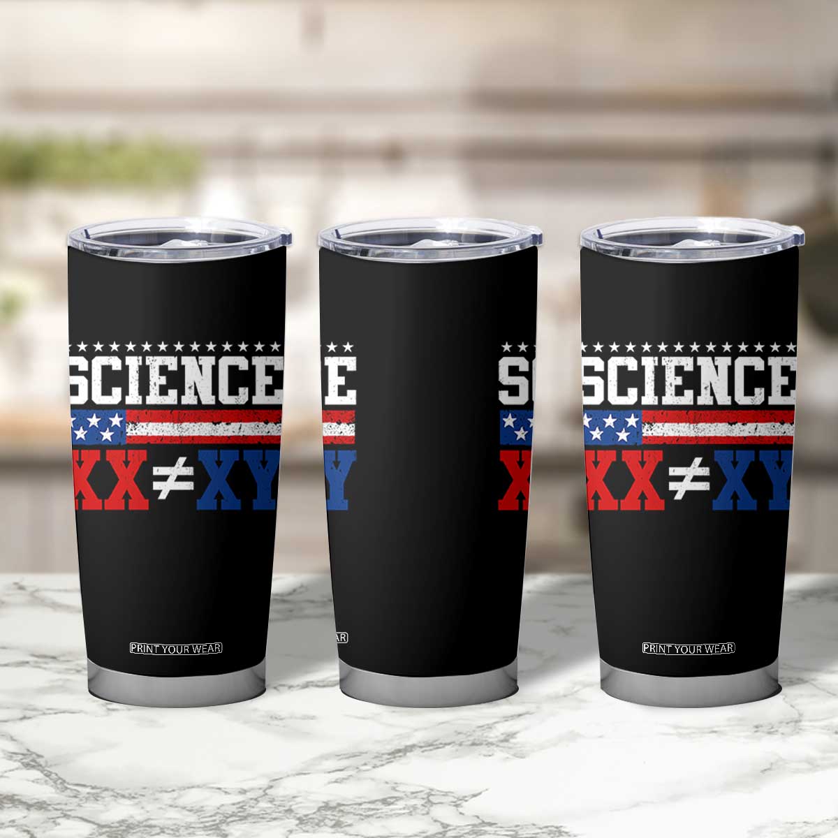 Science XX Is Not The Same As XY Tumbler Cup Funny Scientist American Flag