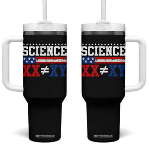 Science XX Is Not The Same As XY Tumbler With Handle Funny Scientist American Flag