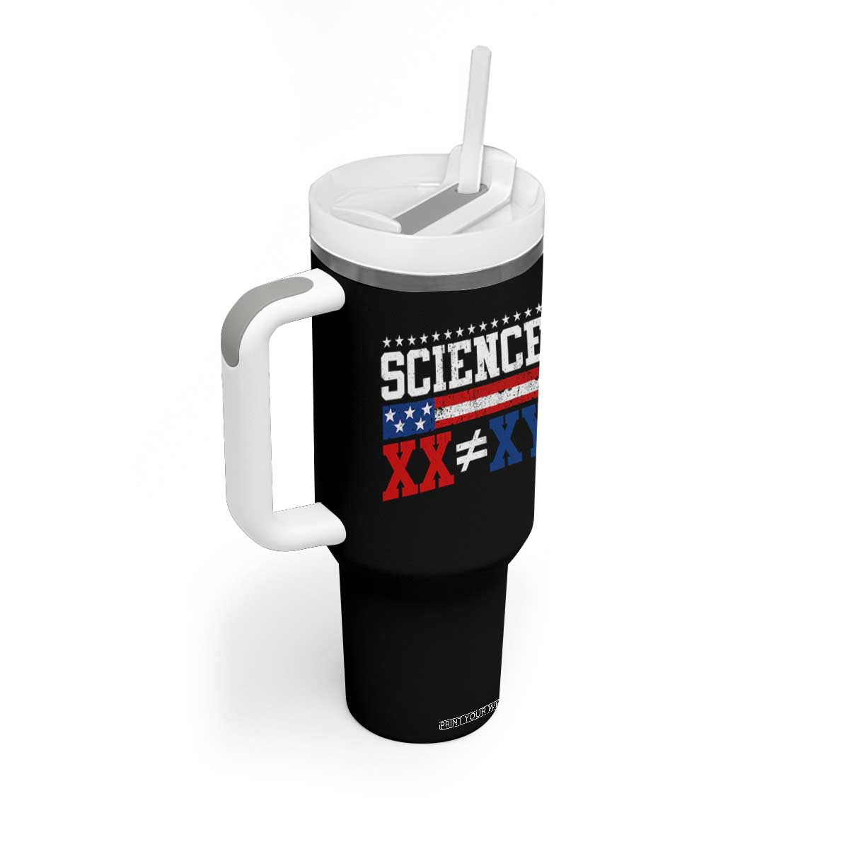 Science XX Is Not The Same As XY Tumbler With Handle Funny Scientist American Flag