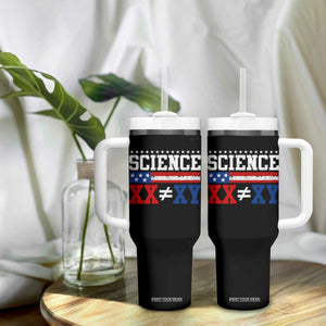 Science XX Is Not The Same As XY Tumbler With Handle Funny Scientist American Flag