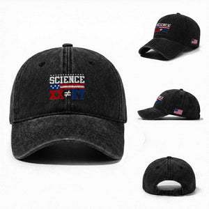 Science XX Is Not The Same As XY Washed Cotton Baseball Cap Funny Scientist American Flag