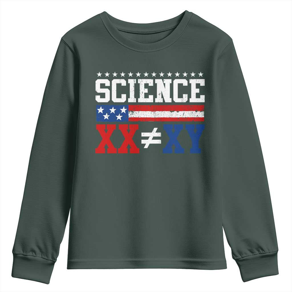 Science XX Is Not The Same As XY Youth Sweatshirt Funny Scientist American Flag