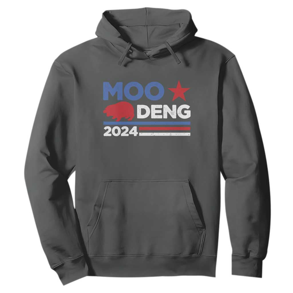 Funny Moo Deng 2024 Hoodie Star Striped TS11 Dark Heather Print Your Wear