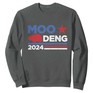 Funny Moo Deng 2024 Sweatshirt Star Striped TS11 Dark Heather Print Your Wear