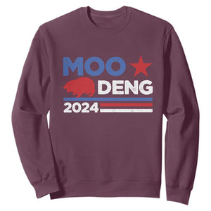 Funny Moo Deng 2024 Sweatshirt Star Striped TS11 Maroon Print Your Wear