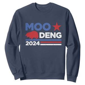 Funny Moo Deng 2024 Sweatshirt Star Striped TS11 Navy Print Your Wear