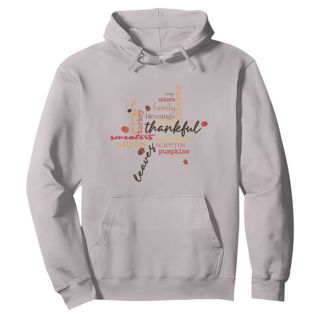 Thanksgiving Maple Leaf Fall Season Hoodie TS11 Ice Gray Print Your Wear