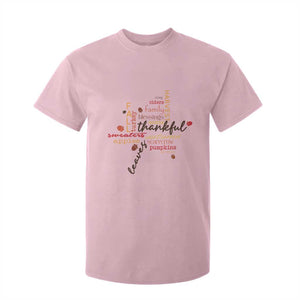 Thanksgiving Maple Leaf Fall Season T Shirt For Kid TS11 Light Pink Print Your Wear