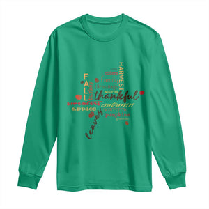 Thanksgiving Maple Leaf Fall Season Long Sleeve Shirt TS11 Irish Green Print Your Wear