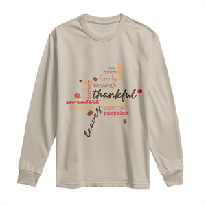 Thanksgiving Maple Leaf Fall Season Long Sleeve Shirt TS11 Sand Print Your Wear