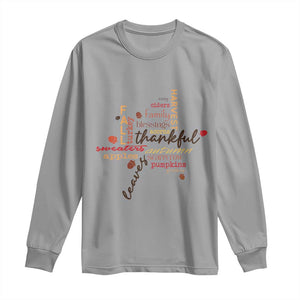 Thanksgiving Maple Leaf Fall Season Long Sleeve Shirt TS11 Sport Gray Print Your Wear