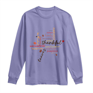 Thanksgiving Maple Leaf Fall Season Long Sleeve Shirt TS11 Violet Print Your Wear