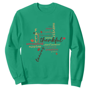 Thanksgiving Maple Leaf Fall Season Sweatshirt TS11 Irish Green Print Your Wear