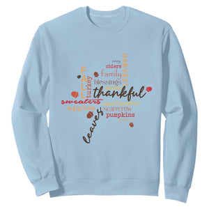 Thanksgiving Maple Leaf Fall Season Sweatshirt TS11 Light Blue Print Your Wear