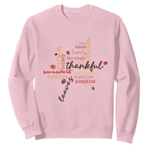 Thanksgiving Maple Leaf Fall Season Sweatshirt TS11 Light Pink Print Your Wear