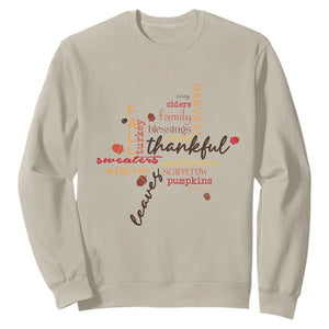 Thanksgiving Maple Leaf Fall Season Sweatshirt TS11 Sand Print Your Wear