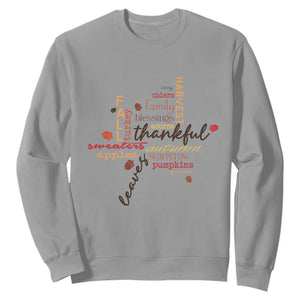 Thanksgiving Maple Leaf Fall Season Sweatshirt TS11 Sport Gray Print Your Wear