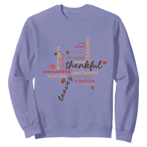 Thanksgiving Maple Leaf Fall Season Sweatshirt TS11 Violet Print Your Wear