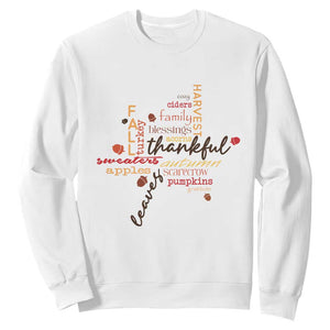 Thanksgiving Maple Leaf Fall Season Sweatshirt TS11 White Print Your Wear