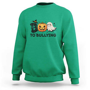 Halloween Unity Day Sweatshirt Boo To Bullying Anti Bullying Awareness Ghost Pumpkin TS11 Irish Green Print Your Wear