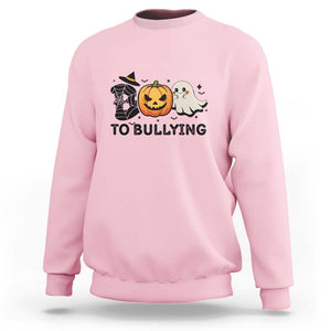 Halloween Unity Day Sweatshirt Boo To Bullying Anti Bullying Awareness Ghost Pumpkin TS11 Light Pink Print Your Wear