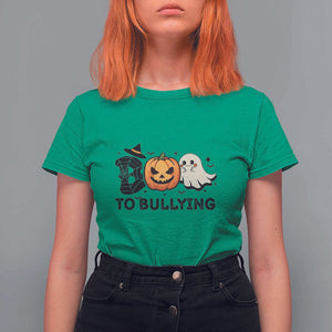 Halloween Unity Day T Shirt For Women Boo To Bullying Anti Bullying Awareness Ghost Pumpkin TS11 Irish Green Print Your Wear