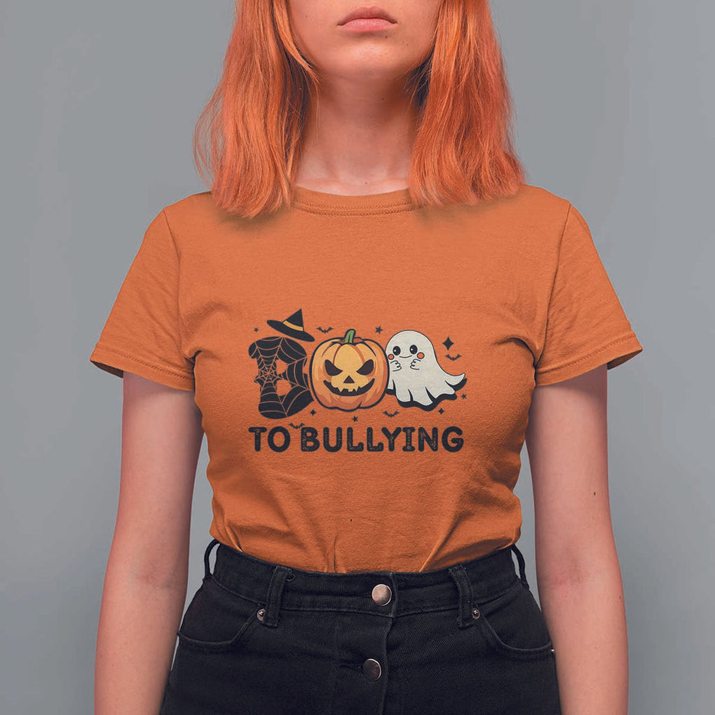 Halloween Unity Day T Shirt For Women Boo To Bullying Anti Bullying Awareness Ghost Pumpkin TS11 Orange Print Your Wear