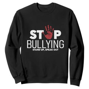 Anti Bullying Awareness Sweatshirt Stop Bullying Stand Up Speak Out Hand Prints TS11 Black Print Your Wear