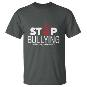 Anti Bullying Awareness T Shirt Stop Bullying Stand Up Speak Out Hand Prints TS11 Dark Heather Print Your Wear