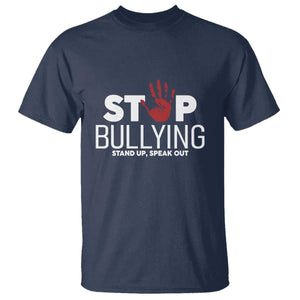 Anti Bullying Awareness T Shirt Stop Bullying Stand Up Speak Out Hand Prints TS11 Navy Print Your Wear