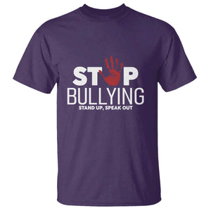 Anti Bullying Awareness T Shirt Stop Bullying Stand Up Speak Out Hand Prints TS11 Purple Print Your Wear