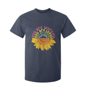 Unity Day T Shirt For Kid You Are Worthy You Are Loved You Are Needeed You Matter Sunflower TS11 Navy Print Your Wear