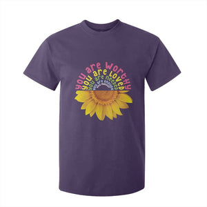 Unity Day T Shirt For Kid You Are Worthy You Are Loved You Are Needeed You Matter Sunflower TS11 Purple Print Your Wear