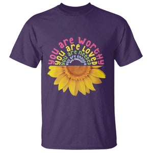 Unity Day T Shirt You Are Worthy You Are Loved You Are Needeed You Matter Sunflower TS11 Purple Print Your Wear