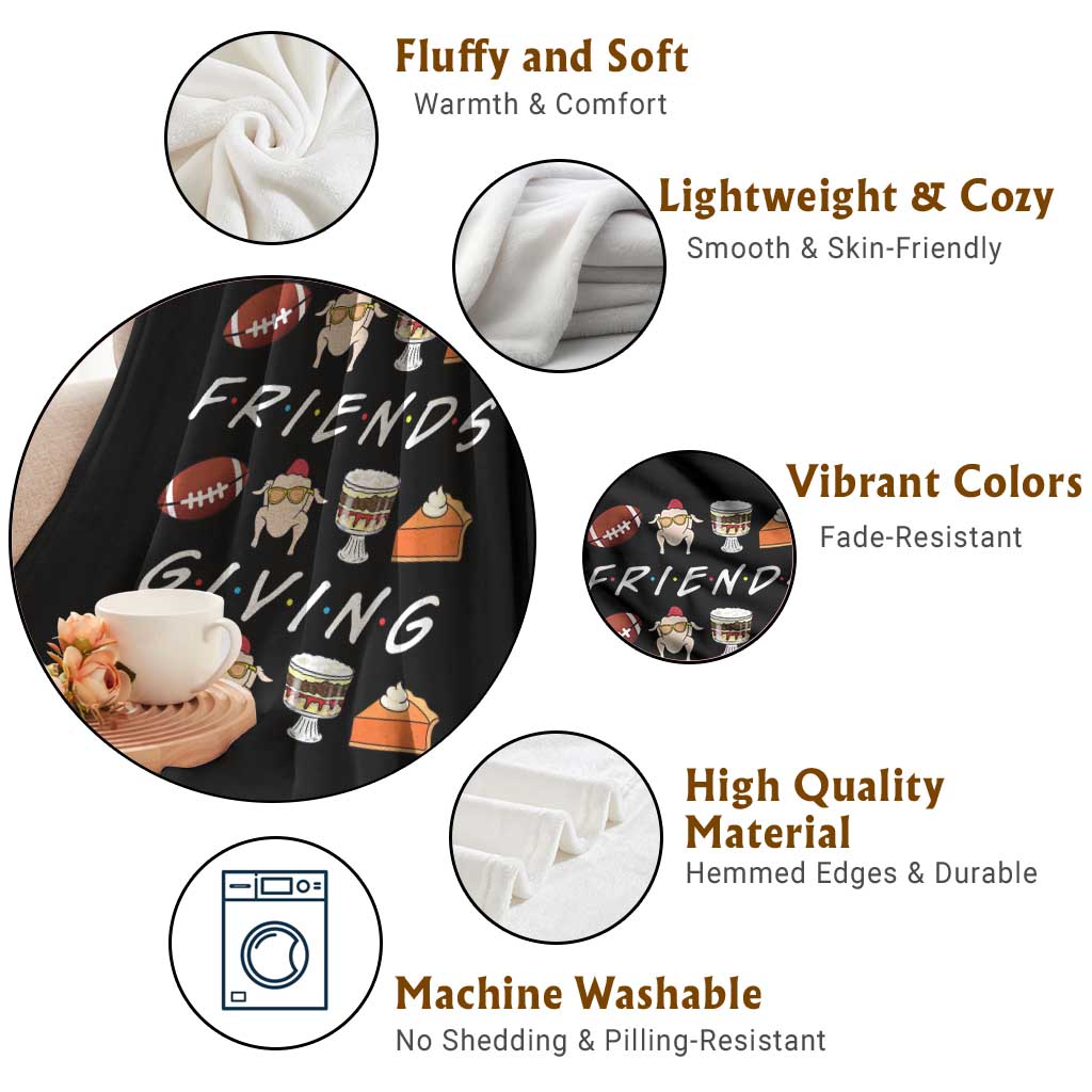 Funny Thanksgiving Thankful Friends Giving Party Throw Blanket TS11 Print Your Wear