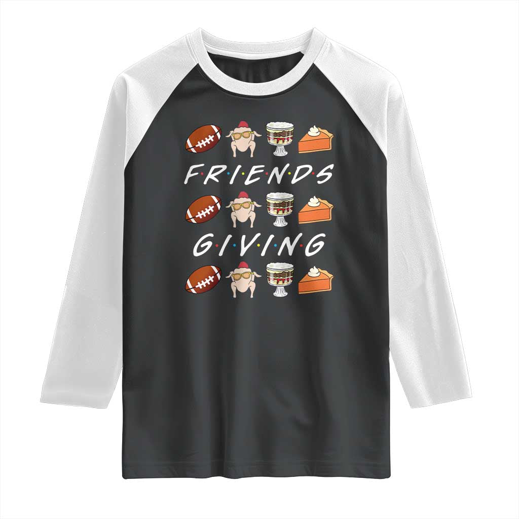 Funny Thanksgiving Thankful Friends Giving Party Raglan Shirt TS11 Black White Print Your Wear