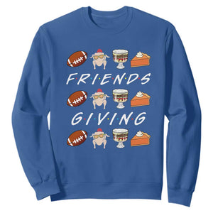 Funny Thanksgiving Thankful Friends Giving Party Sweatshirt TS11 Royal Blue Print Your Wear