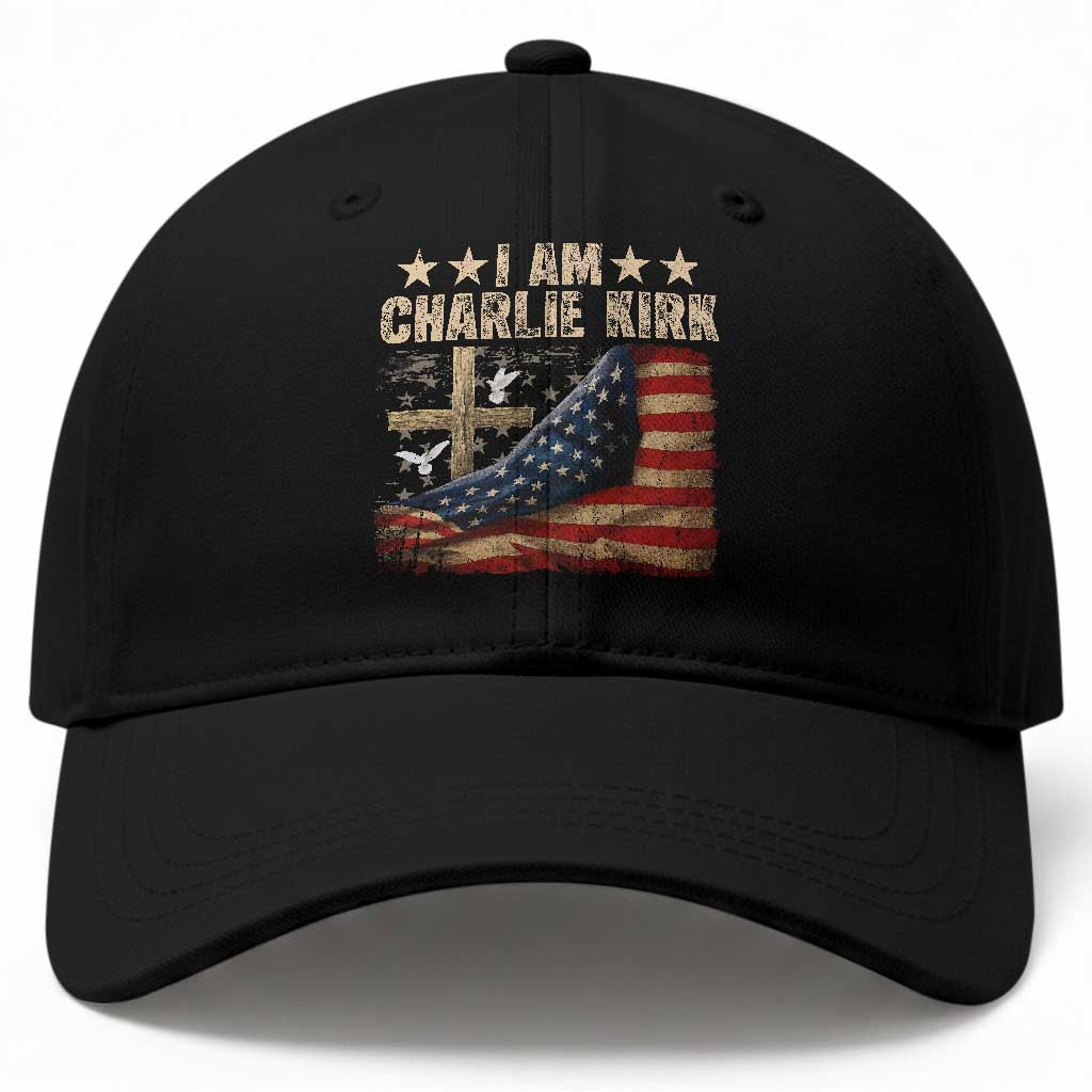 I Am Charlie Kirk Baseball Cap Freedom Vintage American Flag TS11 Print Your Wear