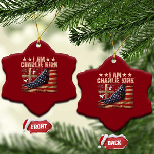 I Am Charlie Kirk Ceramic Ornament Freedom Vintage American Flag TS11 Print Your Wear