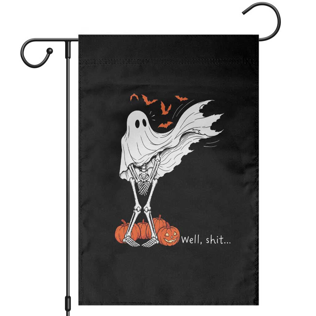 Well Shit Skeleton Ghost Sheet Funny Halloween Exposed Wind Dress Garden Flag