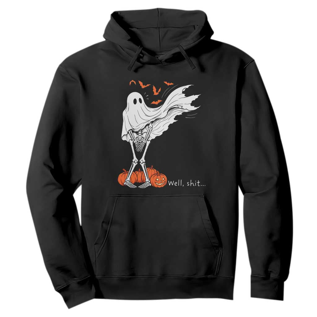 Well Shit Skeleton Ghost Sheet Funny Halloween Exposed Wind Dress Hoodie