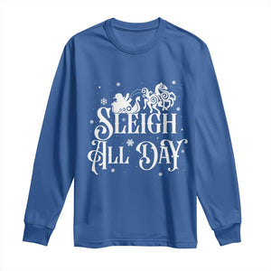 Funny Christmas Viking Long Sleeve Shirt Sleigh All Day Sleipnir Longship Santa TS11 Royal Blue Print Your Wear