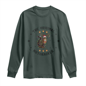 Funny Christmas Squirrel Long Sleeve Shirt The Original Nutcracker Snowflake Santa Hat TS11 Dark Forest Green Print Your Wear