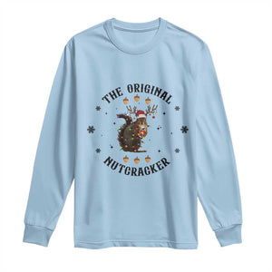 Funny Christmas Squirrel Long Sleeve Shirt The Original Nutcracker Snowflake Santa Hat TS11 Light Blue Print Your Wear